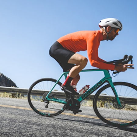 cyclist riding on road