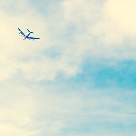 plane in clouds